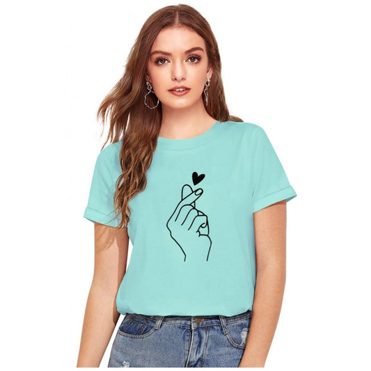 Women's Cotton Western Wear T-Shirt (Green)