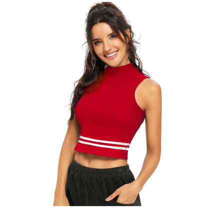 Women's Polyester, Knitting Western Wear Tops (Red)