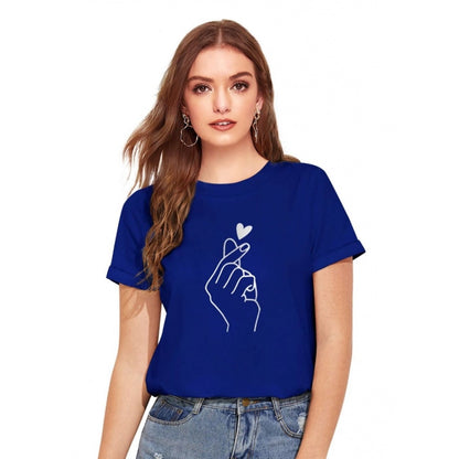 Women's Cotton Western Wear T-Shirt (Royal Blue)