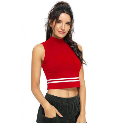 Women's Polyester, Knitting Western Wear Tops (Red)