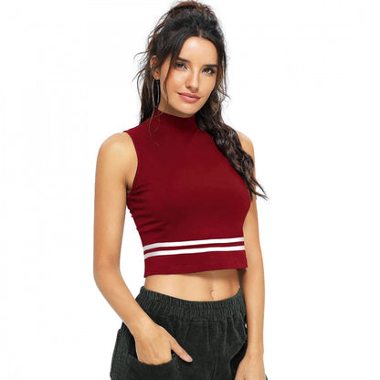 Women's Polyester, Knitting Western Wear Tops (Maroon)