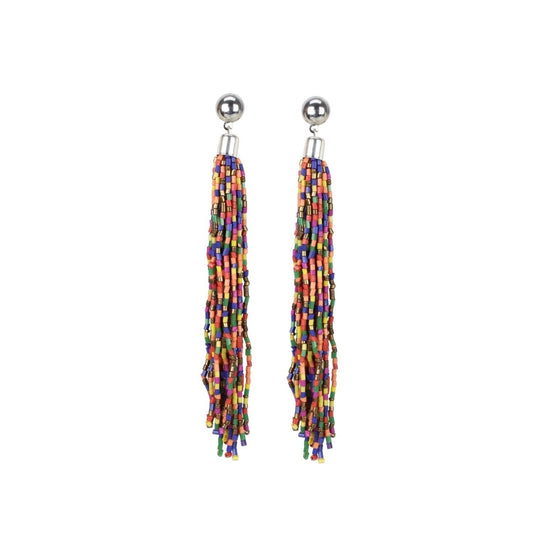 Generic Women's Alloy, Beads Hook Dangler Hanging Earring (Color: Multi Color)