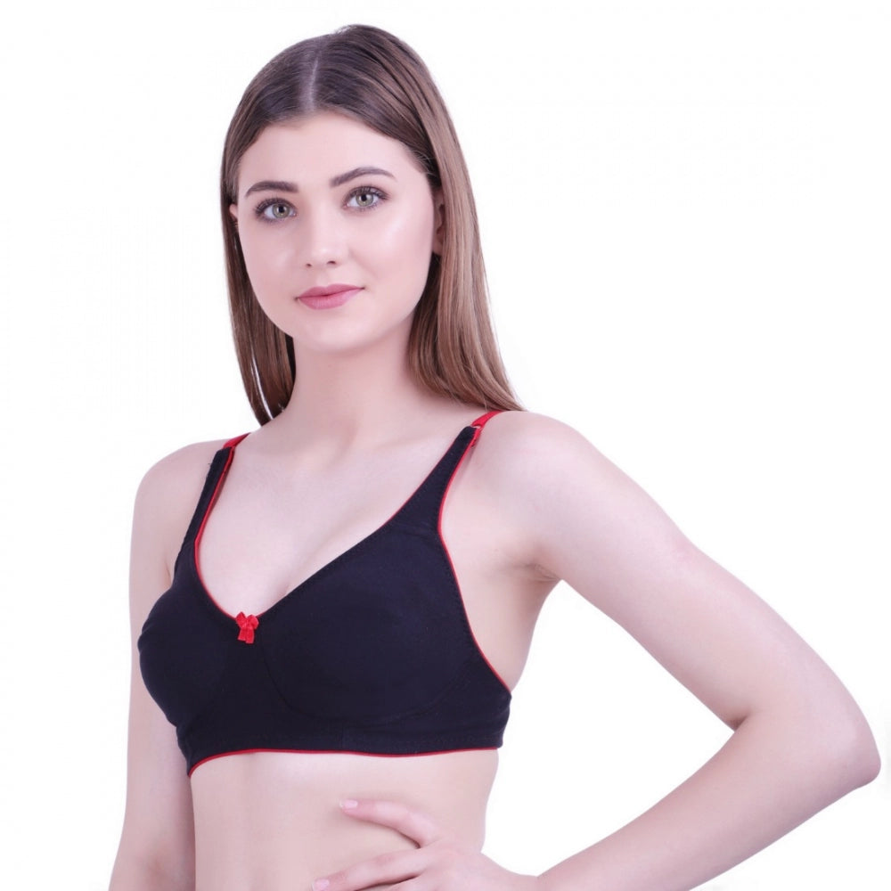 Women's Cotton Bra (Material: Cotton, (Color: Black)