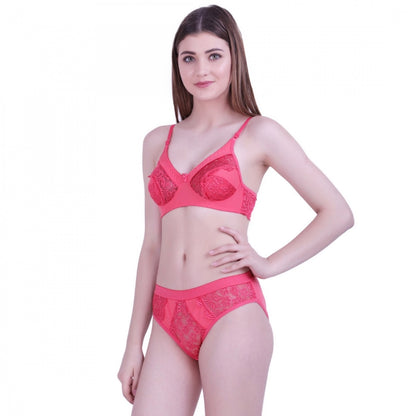 Women's Cotton Bra And Panty Set (Material: Cotton (Color: Peach)