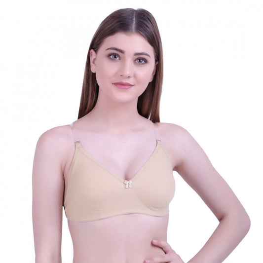 Women's Cotton Bra (Material: Cotton, (Color: Skin)