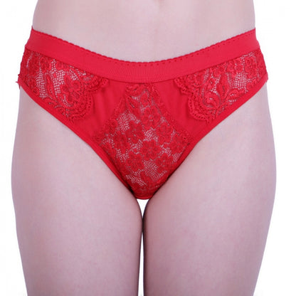 Women's Cotton Bra And Panty Set (Material: Cotton (Color: Red)