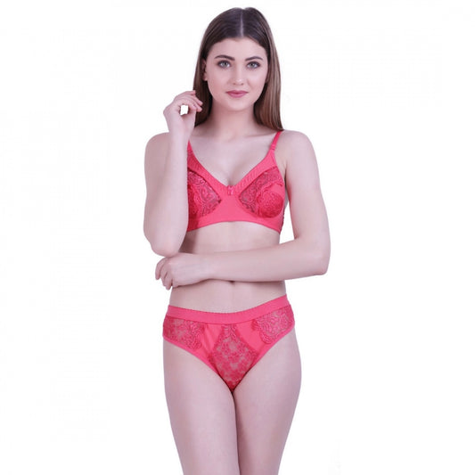 Women's Cotton Bra And Panty Set (Material: Cotton (Color: Peach)