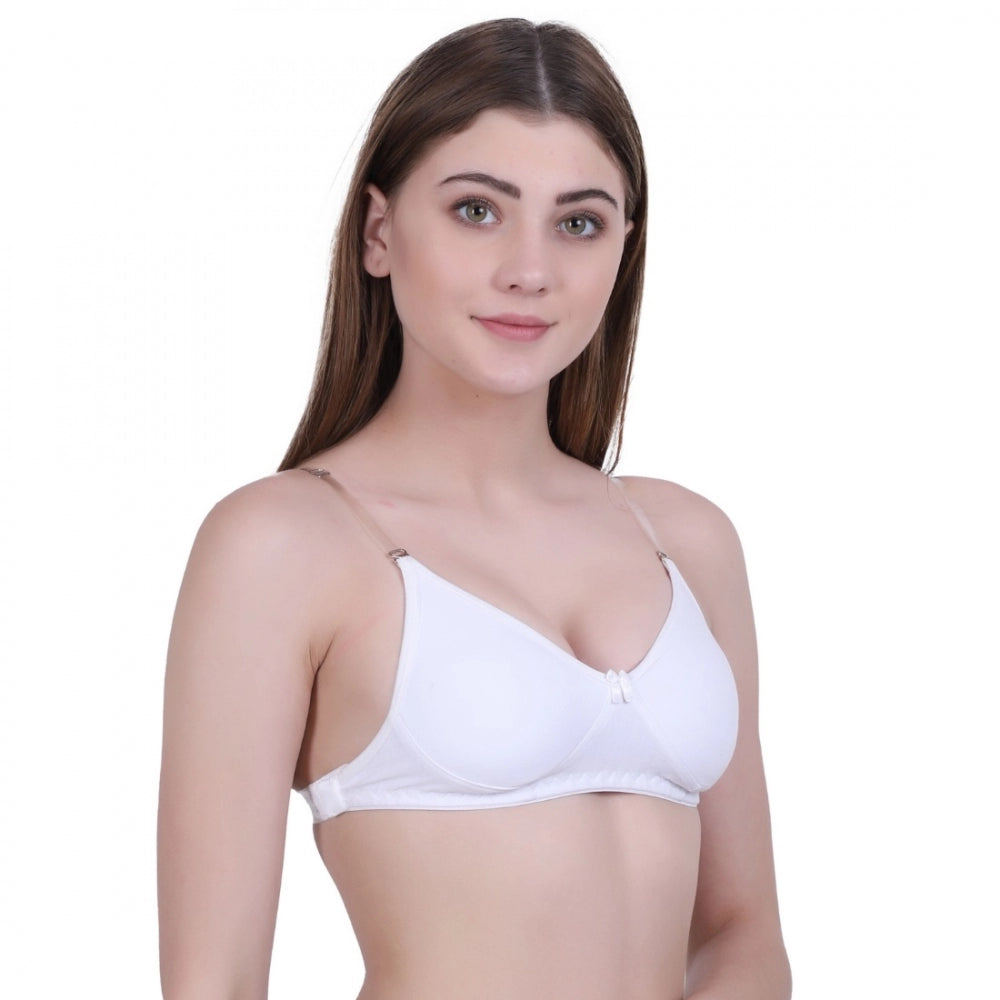 Women's Cotton Bra (Material: Cotton, (Color: White)