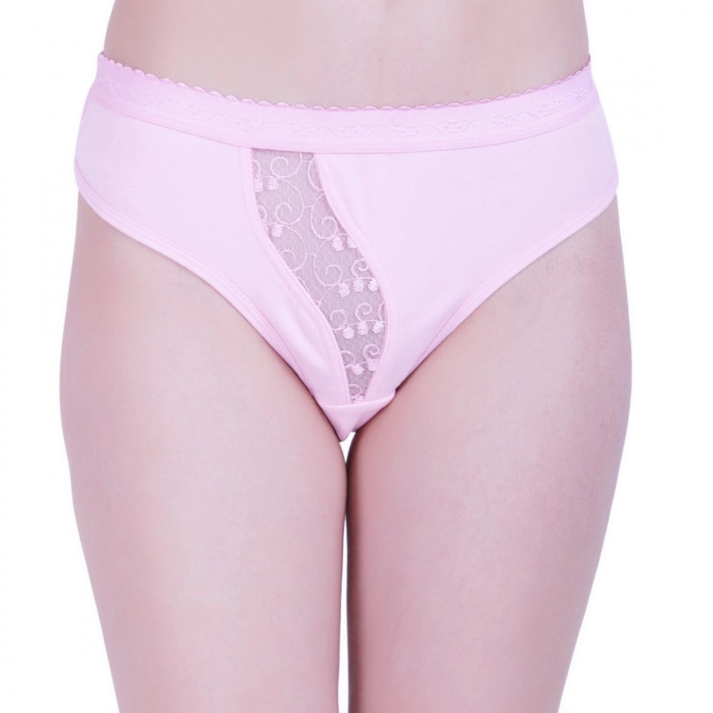 Women's Cotton Bra And Panty Set (Material: Cotton (Color: Light Pink)