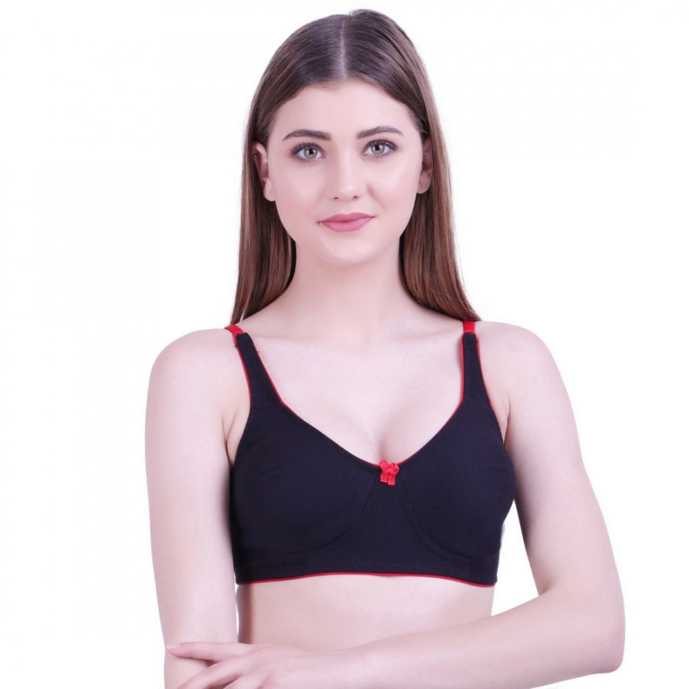 Women's Cotton Bra (Material: Cotton, (Color: Black)