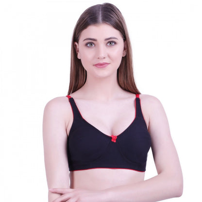 Women's Cotton Bra (Material: Cotton, (Color: Black)