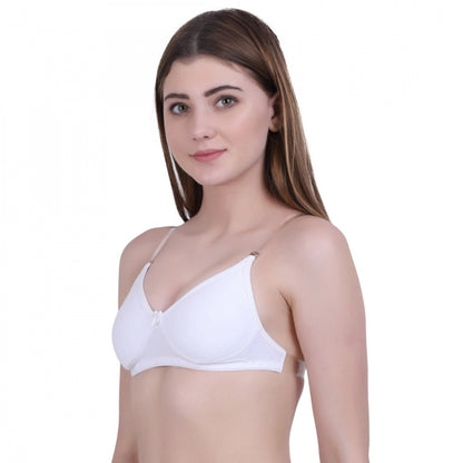 Women's Cotton Bra (Material: Cotton, (Color: White)