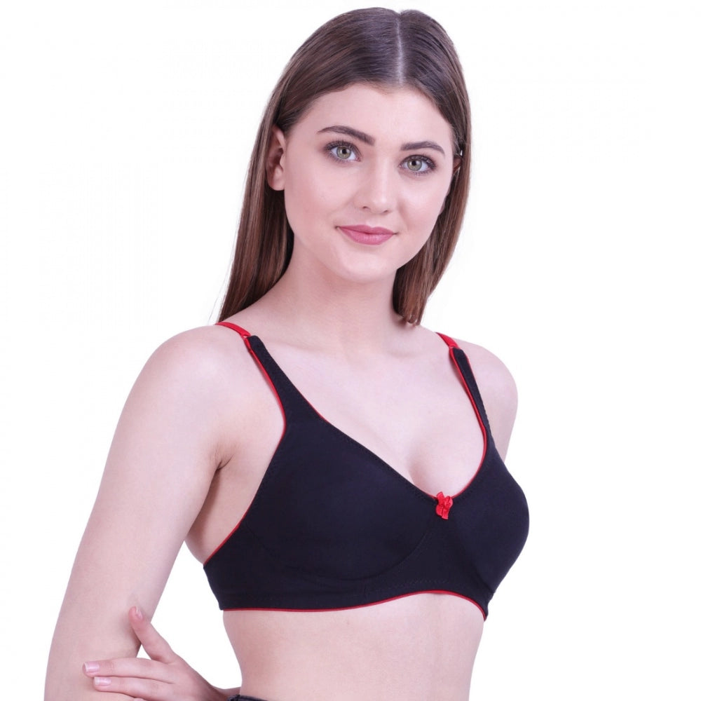 Women's Cotton Bra (Material: Cotton, (Color: Black)