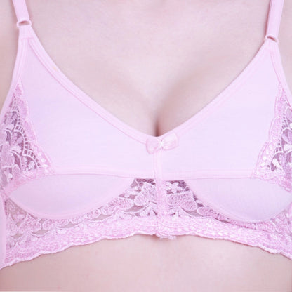 Women's Cotton Bra And Panty Set (Material: Cotton (Color: Light Pink)