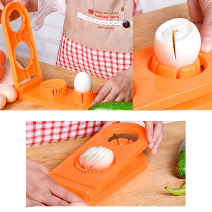 Pack Of_2_2 In 1 Boiled Egg and Mushroom Slicer Cutter Chopper Plastic With Stainless Steel Wired (Color:Assorted)