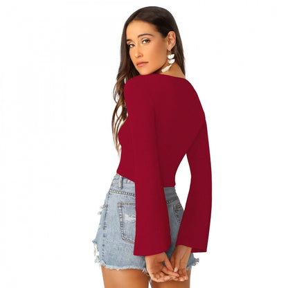 Women's 95% Polyester 5% Spandex Western Wear Tops (Maroon)