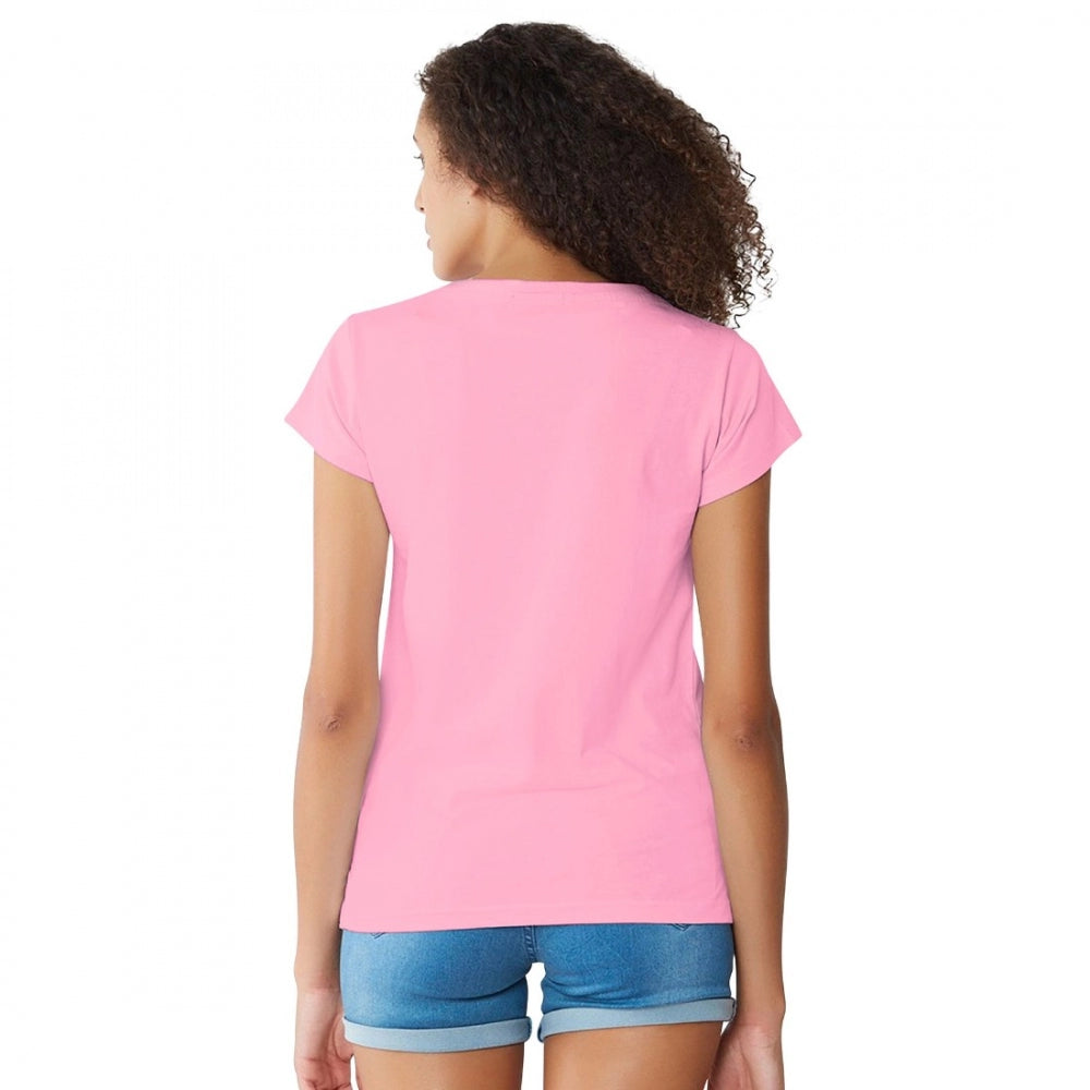 Women's Cotton Western Wear T Shirt (Pink)