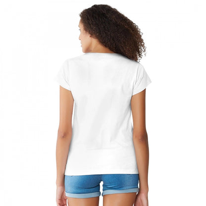 Women's Cotton Western Wear T Shirt (White)