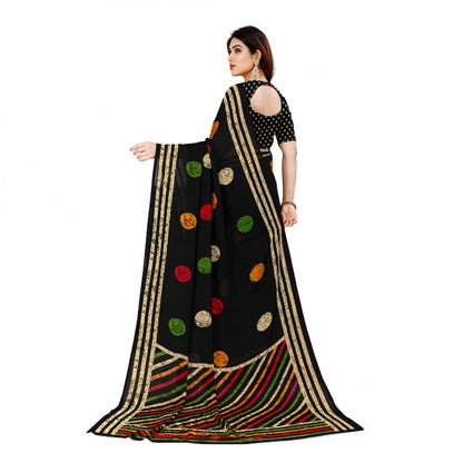 Women's Faux Georgette Saree With Blouse (Multicolor, 5-6Mtrs)