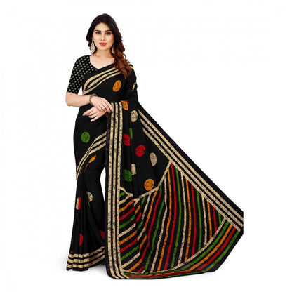 Women's Faux Georgette Saree With Blouse (Multicolor, 5-6Mtrs)