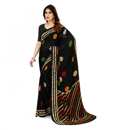 Women's Faux Georgette Saree With Blouse (Multicolor, 5-6Mtrs)