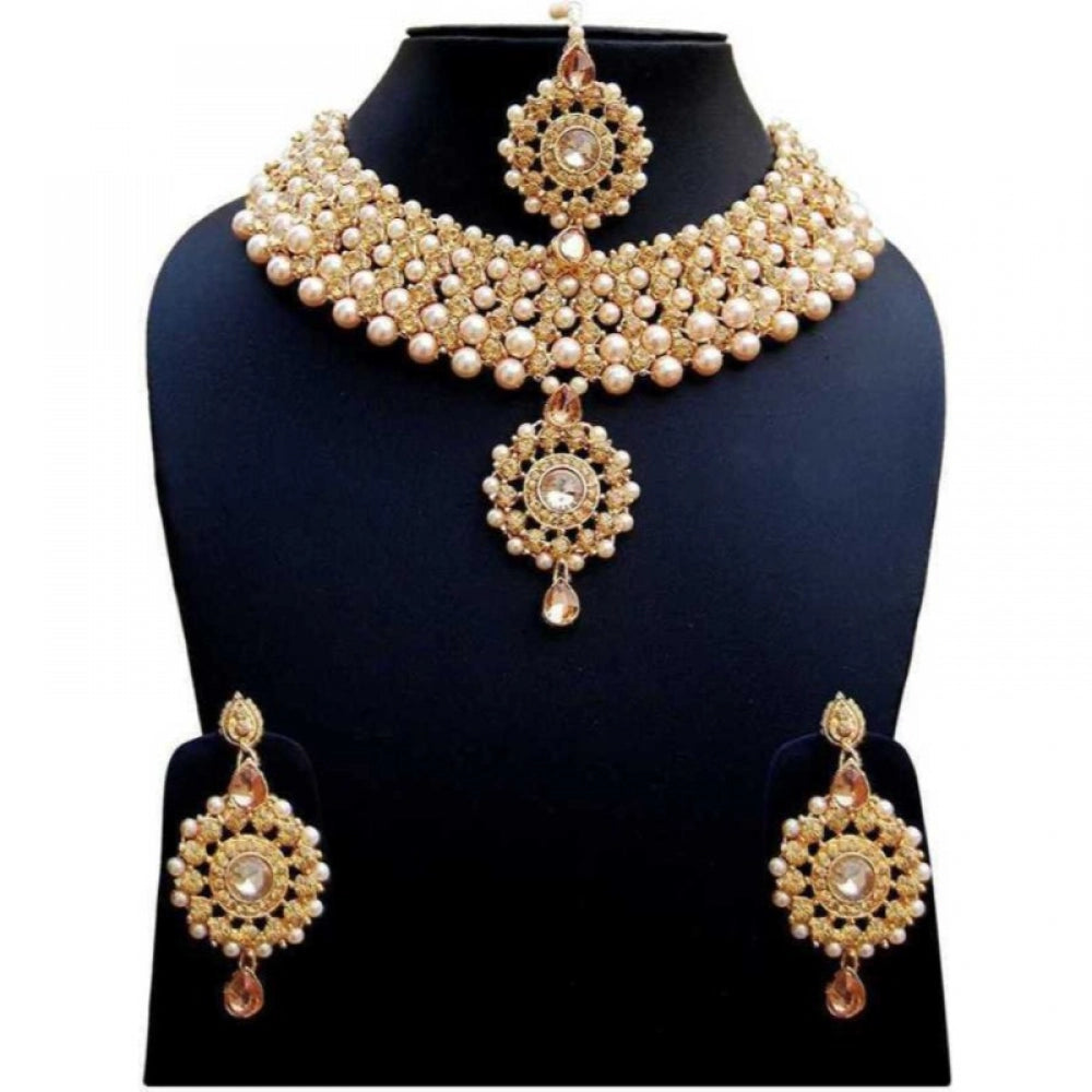 Generic Women's Chocker , Earring And Maang Tikka Set