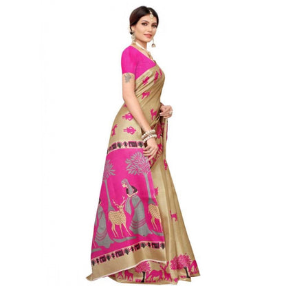 Women's Khadi Silk Saree With Blouse (Multicolor, 5-6mtrs)