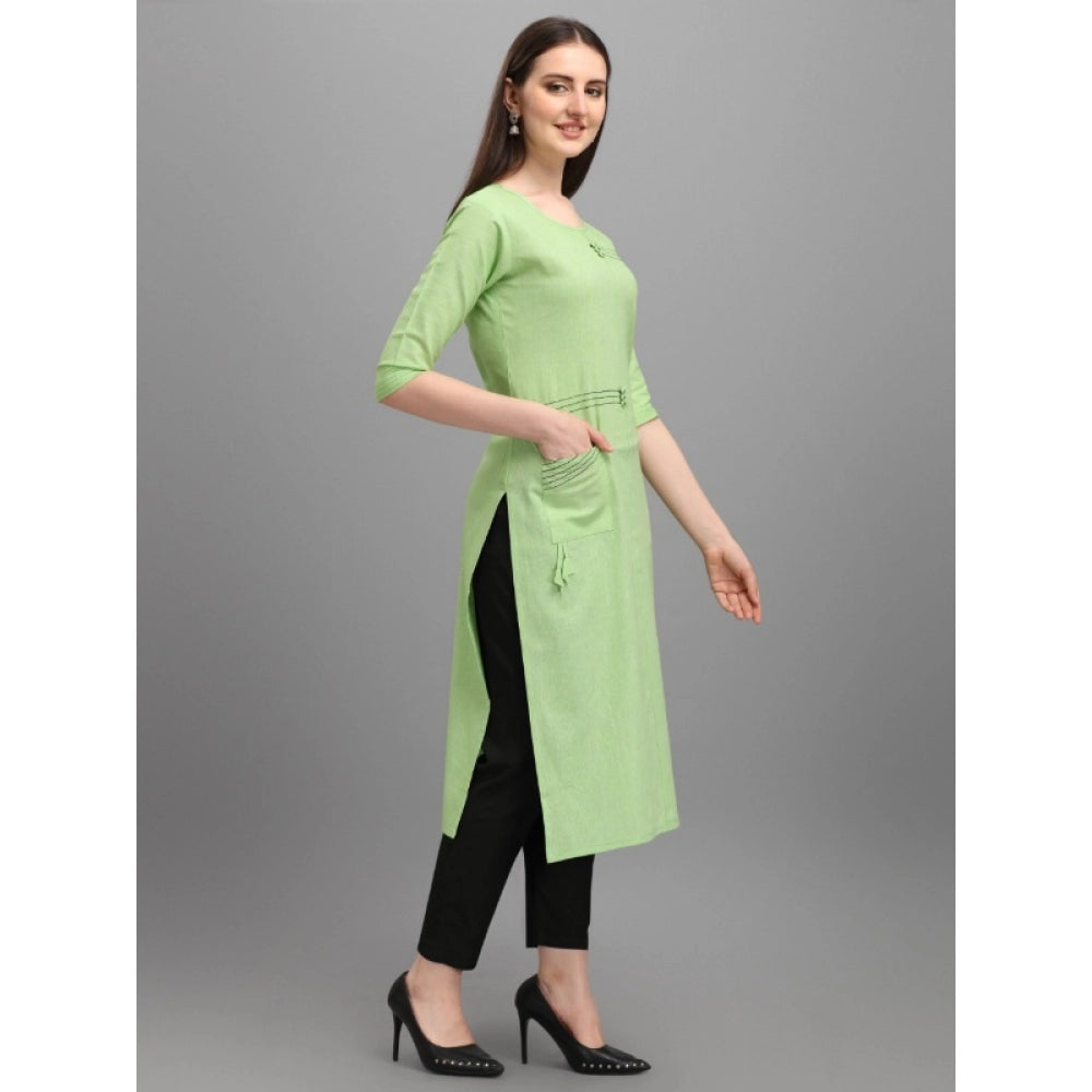 Generic Women's Cotton Straight Kurti (Pista)