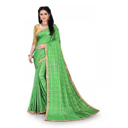 Women's Sana Silk Saree With Blouse (Green, 5-6mtrs)