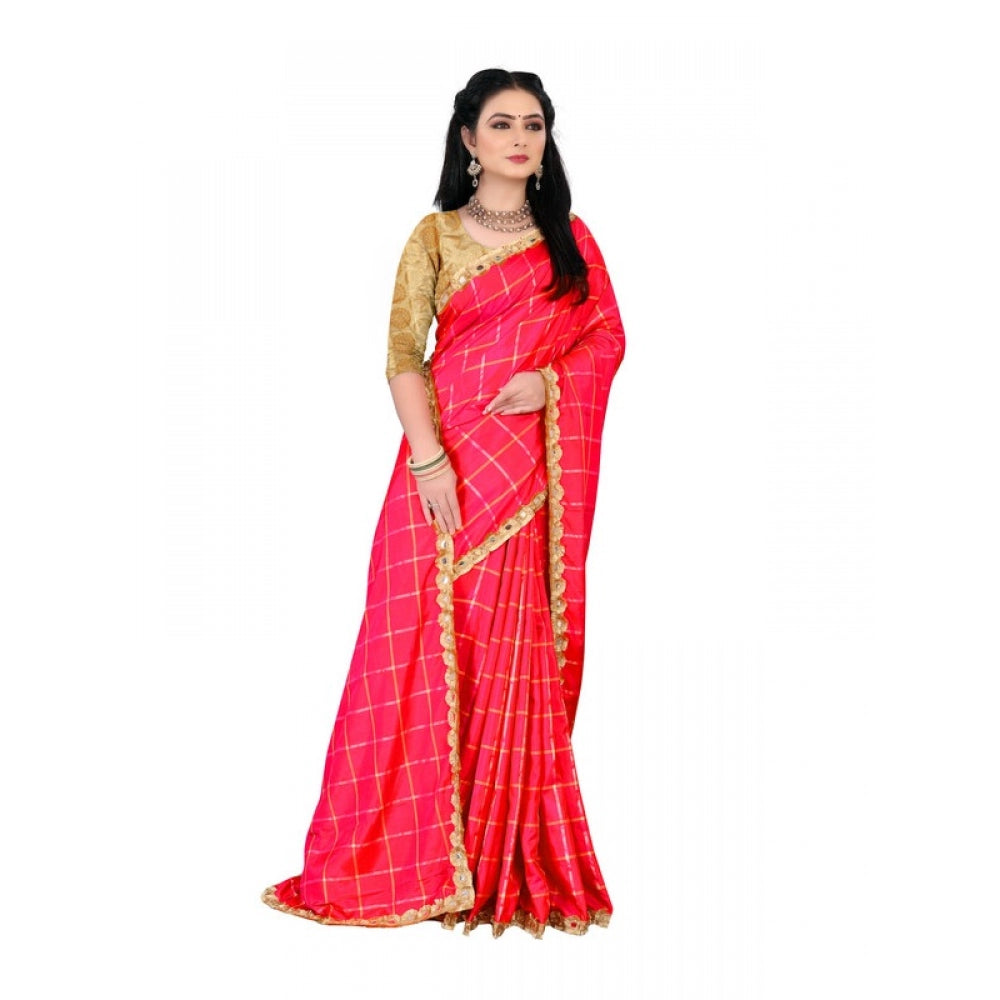 Women's Sana Silk Saree With Blouse (Red, 5-6mtrs)