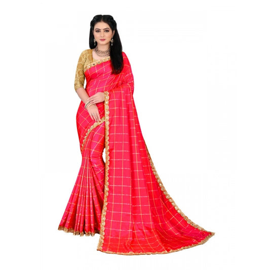 Women's Sana Silk Saree With Blouse (Red, 5-6mtrs)