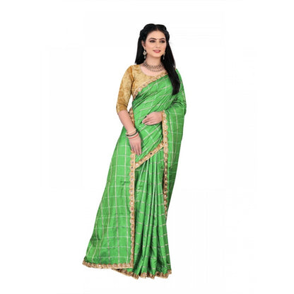 Women's Sana Silk Saree With Blouse (Green, 5-6mtrs)