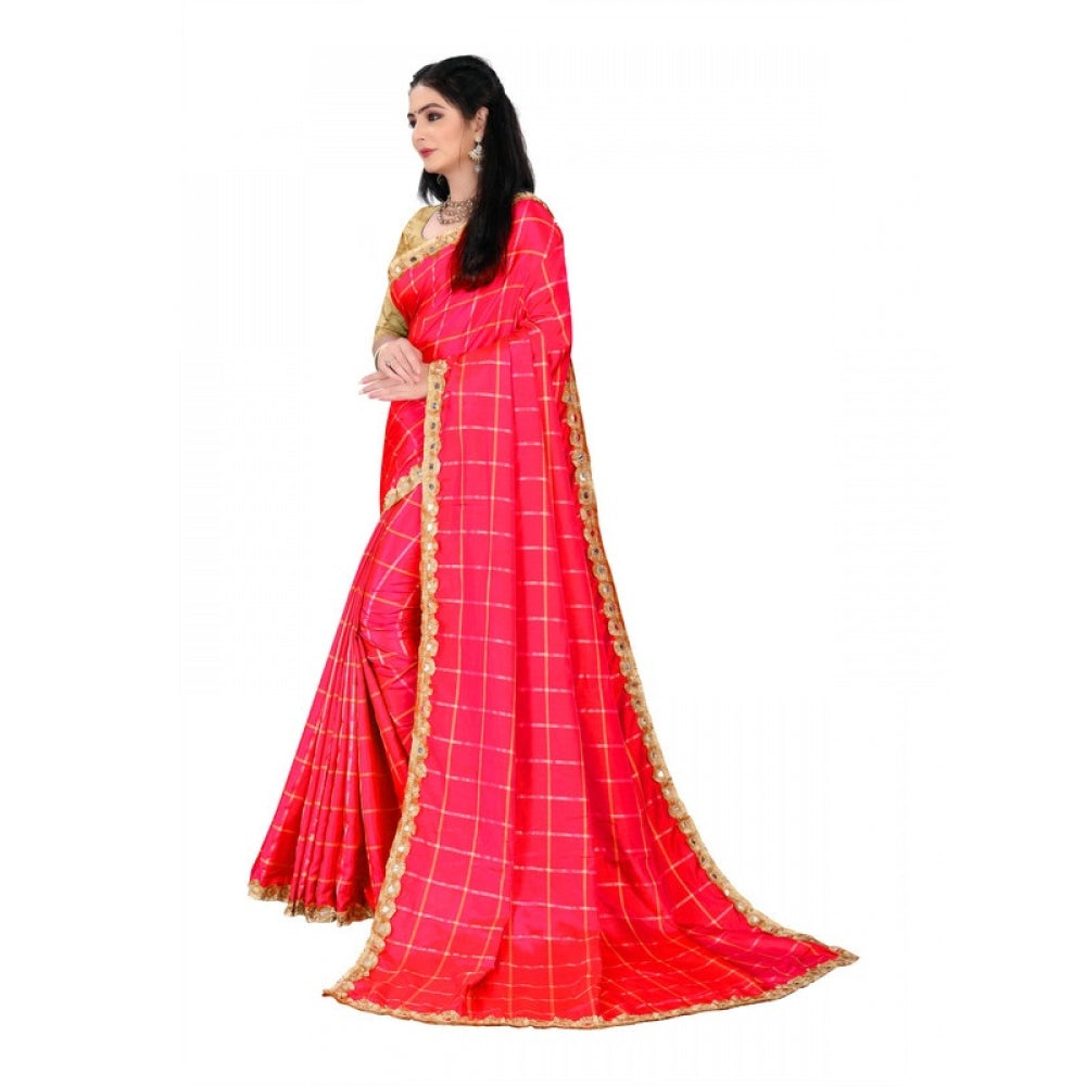 Women's Sana Silk Saree With Blouse (Red, 5-6mtrs)