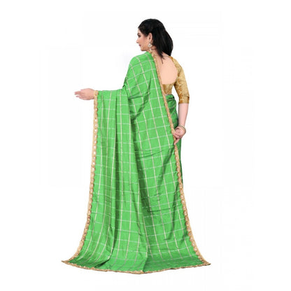 Women's Sana Silk Saree With Blouse (Green, 5-6mtrs)