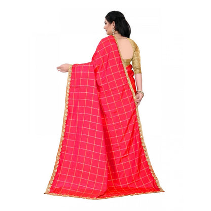 Women's Sana Silk Saree With Blouse (Red, 5-6mtrs)