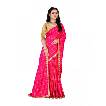 Women's Sana Silk Saree With Blouse (Pink, 5-6mtrs)