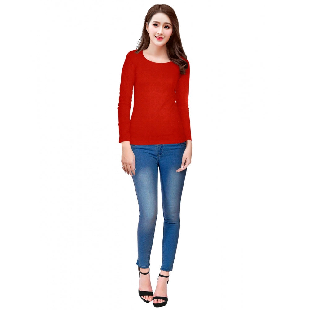 Women's Western Wear Hosiery T Shirts (Red)