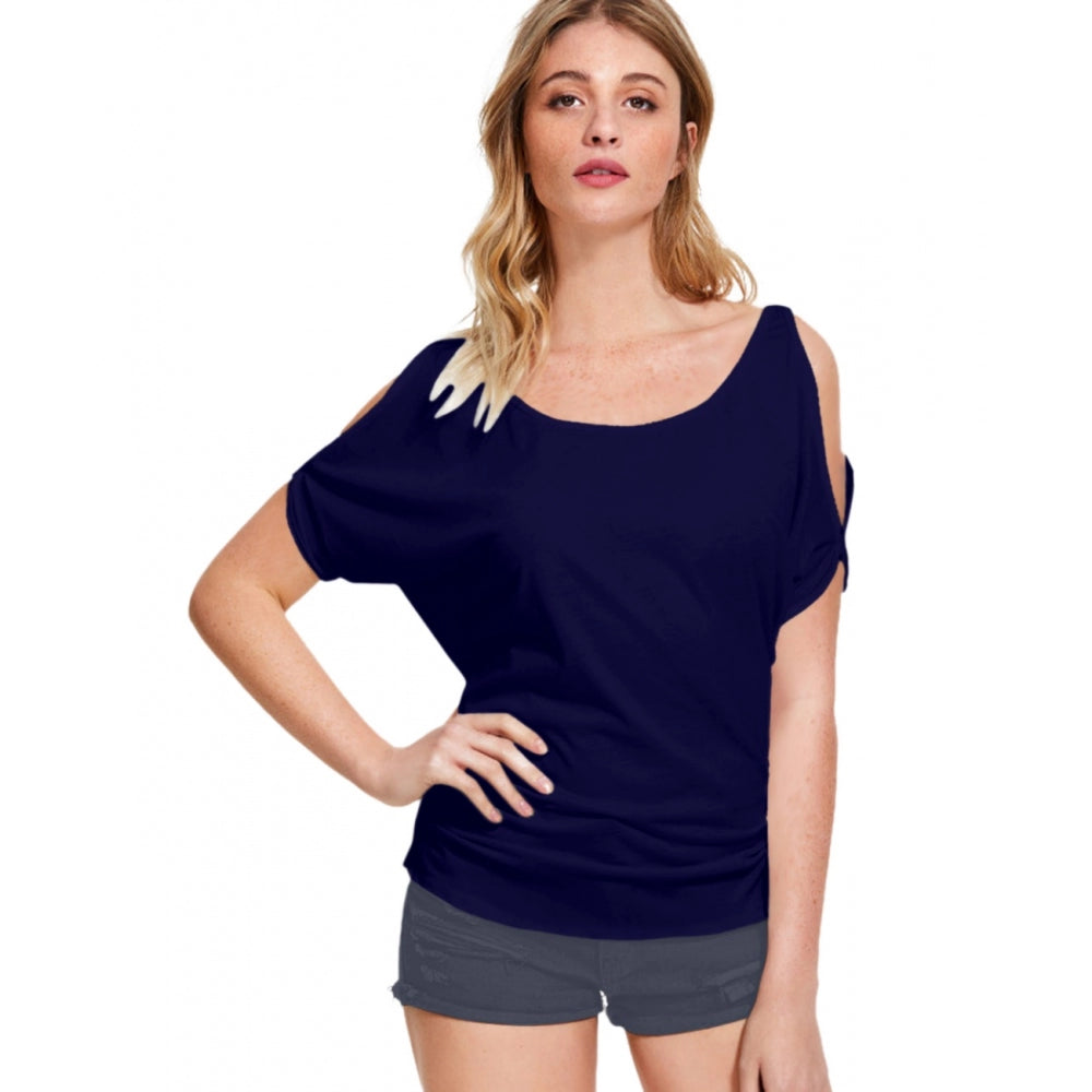 Women's Western Wear Hosiery T Shirts (Navy Blue)