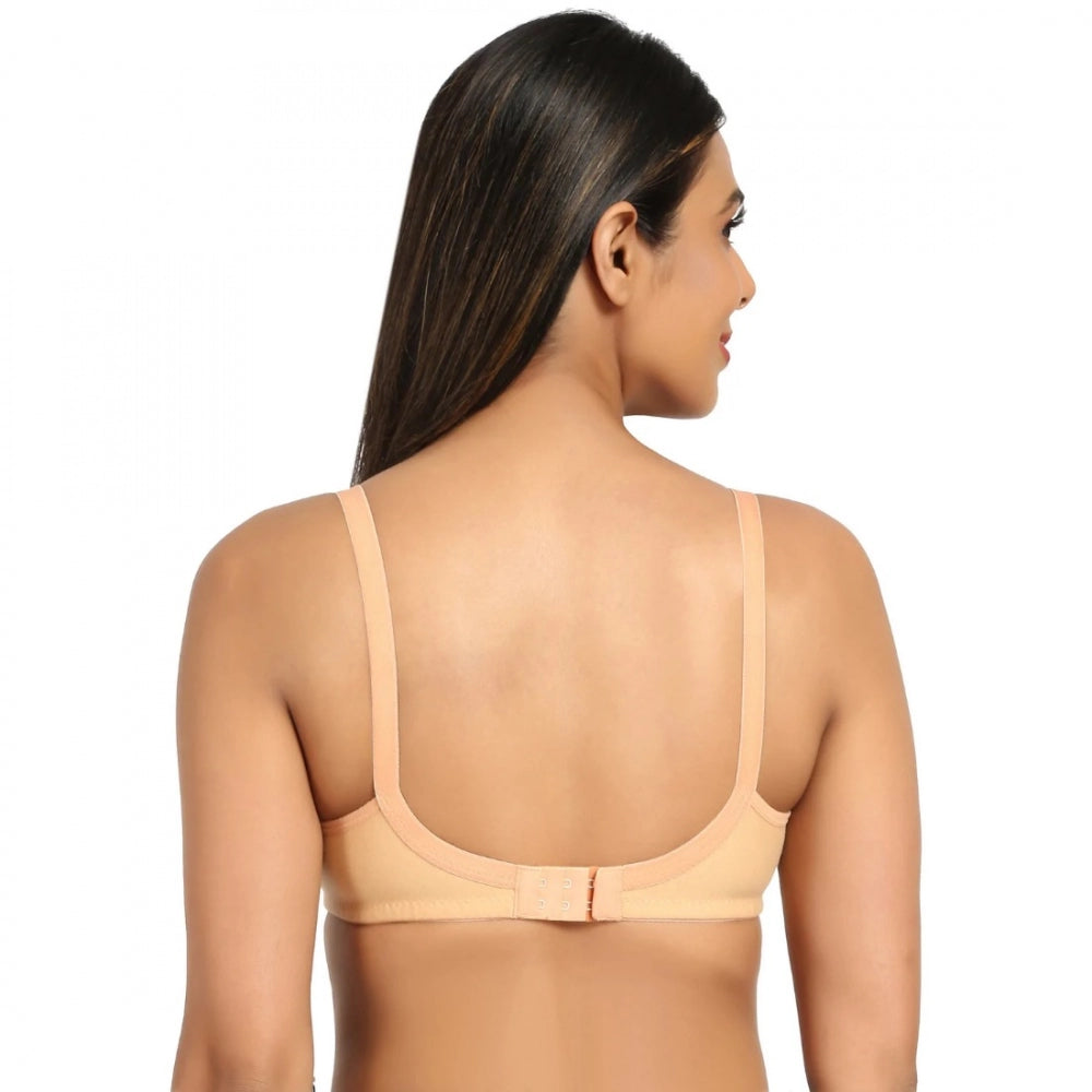 Women's Cotton Blend Mother Care Full Coverage Feeding Bra Non Padded (Sandalwood)