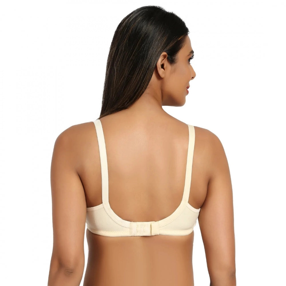 Women's Cotton Blend Mother Care Full Coverage Feeding Bra Non Padded (Skin)