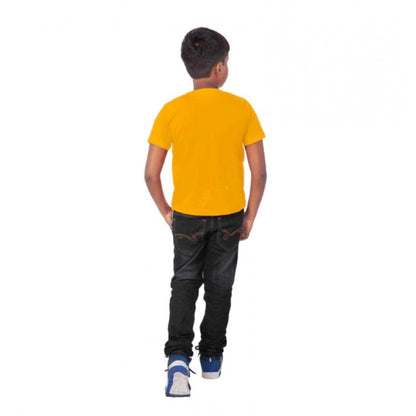 Generic Boys Cotton Will Be Cool Half Sleeve TShirt (Mustard)