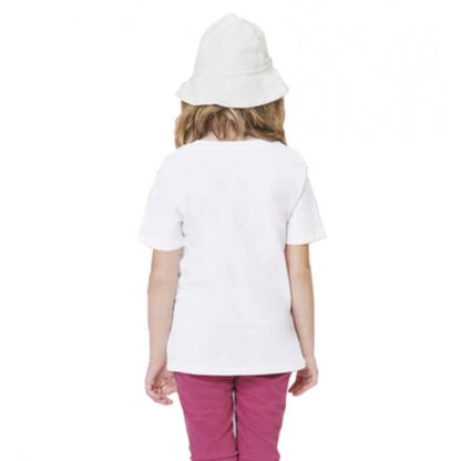 Girls Cotton Baby Shark Half Sleeve TShirt (White)