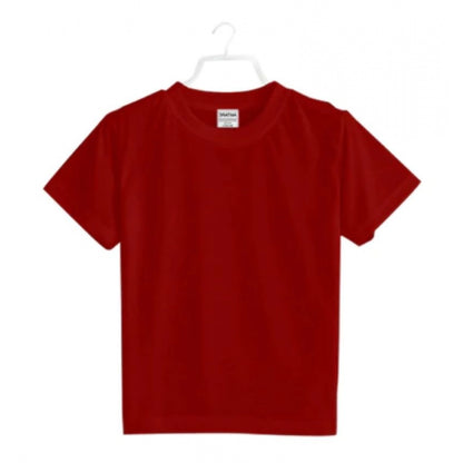 Generic Boys Cotton Plain Half Sleeve TShirt (Maroon)