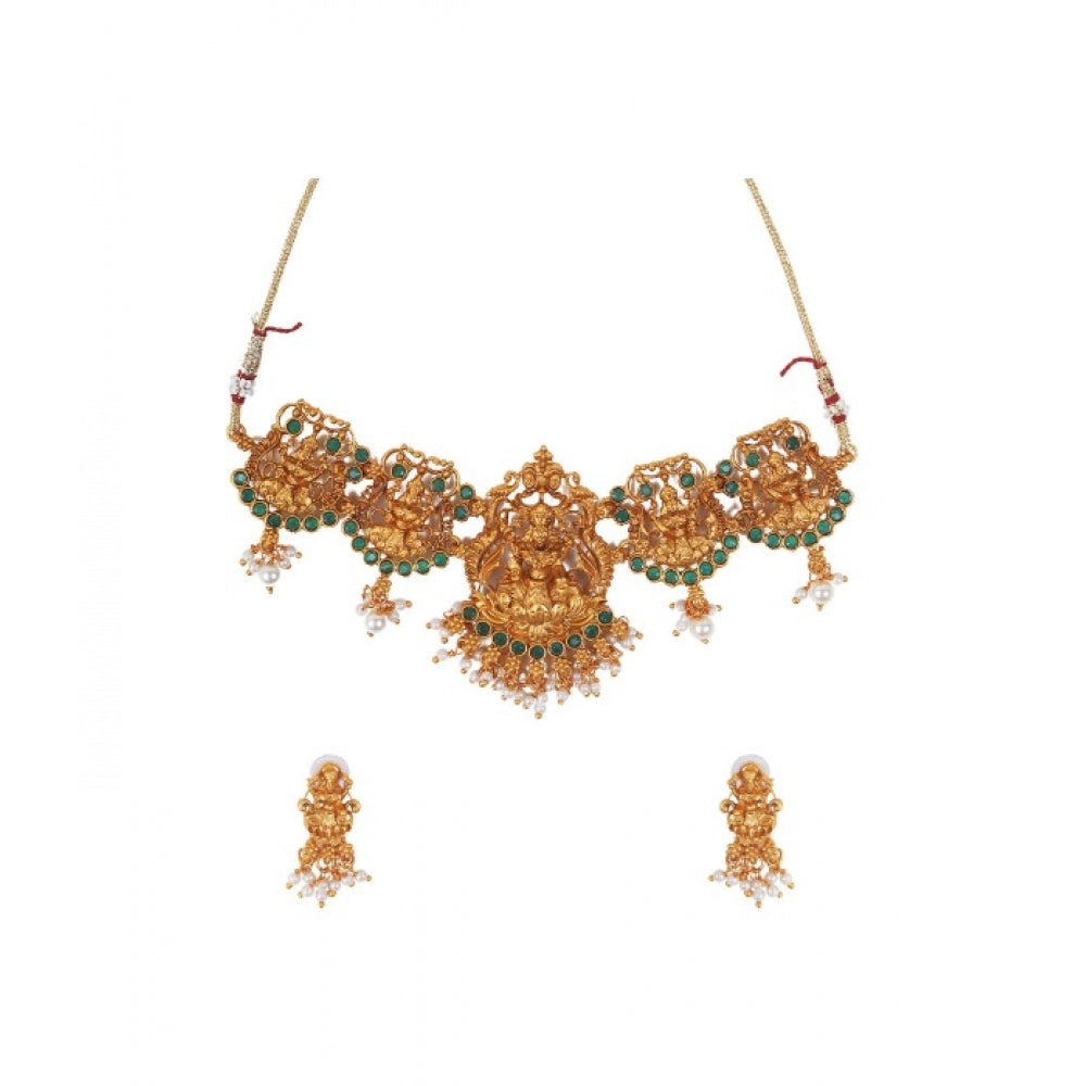 Generic Women's Elegent Temple Jewellery Set (Green, Free Size)