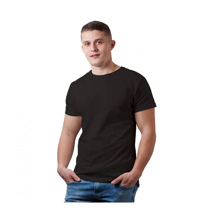 Men's Half Sleeve Round Neck Cotton T Shirt (Black)