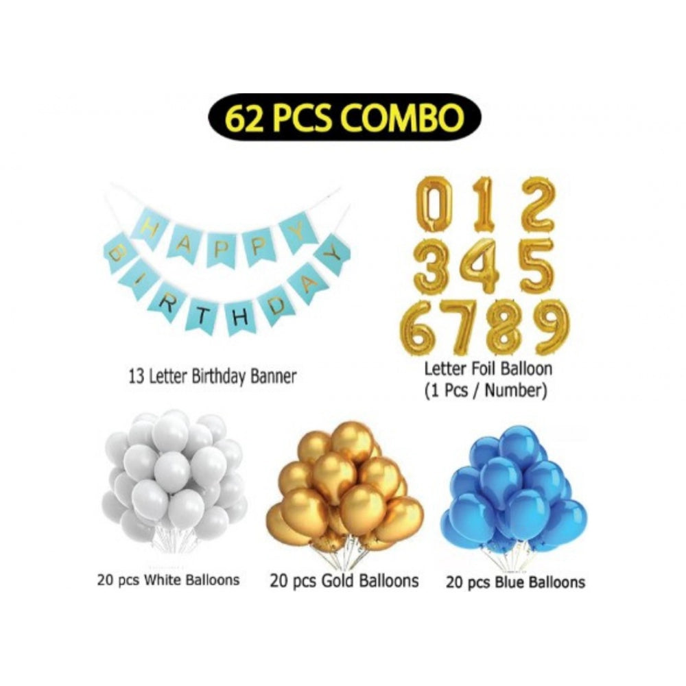 3Rd Year Decoration Kit For Boy And Girl With Banner And Balloons (Blue)