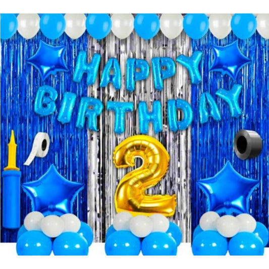 2Nd Birthday Decoration Items For Boys (Multicolor)