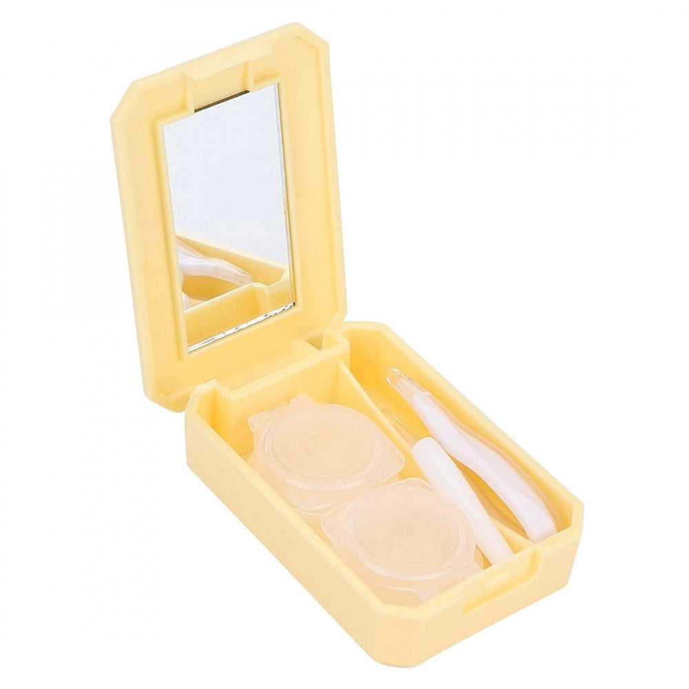 Pack Of_2 Container Soak Storage Kit, Practical Contact Lens Box with Mirror for Travel for Home for Business Trip (Assorted)