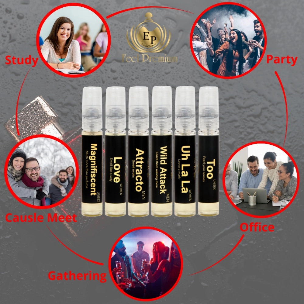 Europa Combo Of 6 Unisex Pocket Perfume Sprays For Men And Women