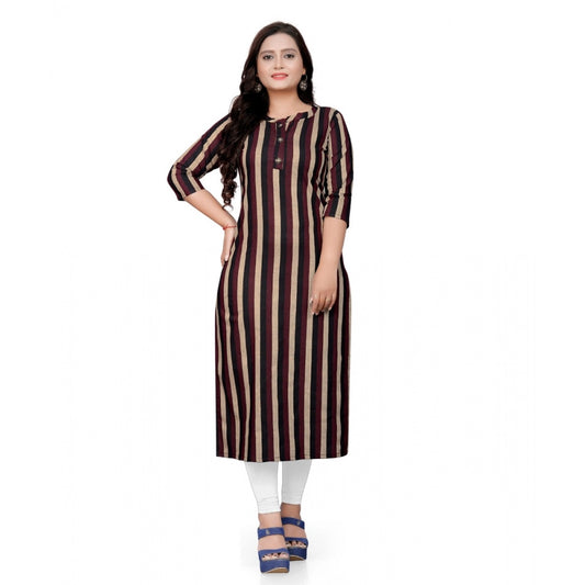 Generic Women's Cotton Printed Straight Kurti (Multi Color)